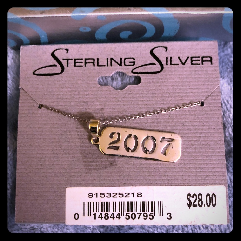 NWT Sterling Silver Necklace with “2007” Pendant